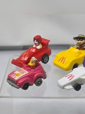 Vintage 1984/1988 McDonald’s Happy Meal Pull Back Car Racer Toys Set Of 4